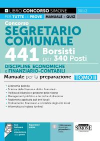 301/2 CONCORSO SEGRETARIO COMUNALE 441 BORSISTI per 340 Posti – TOMO II Discipline Economiche e Finanziario-Contabili – Manuale