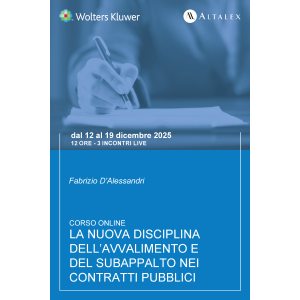 Corso La nuova disciplina dell'avvalimento e del subappalto nei contratti pubblici