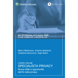 Corso Specialista privacy. Nuove sfide e opportunità dell’AI nella privacy