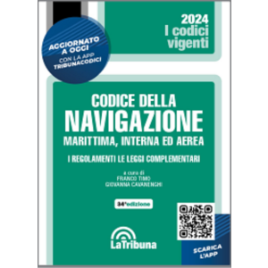 CODICE DELLA NAVIGAZIONE 2024 Marittima, interna ed area