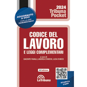 CODICE DEL LAVORO 2024 e leggi complementari Pocket