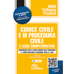 CODICE CIVILE E DI PROCEDURA CIVILE 2026 e leggi complementari pocket