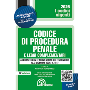 CODICE DI PROCEDURA PENALE 2026 e leggi complementari