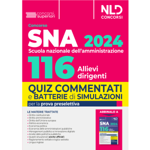 CONCORSO SNA 2024 SCUOLA NAZIONALE DELL'AMMINISTRAZIONE 116 ALLIEVI DIRIGENTI