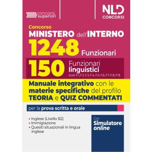 CONCORSO MINISTERO DELL'INTERNO 1248 FUNZIONARI 150 FUNZIONARI LINGUISTICI