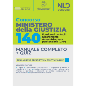 CONCORSO MINISTERO DELLA GIUSTIZIA 140 Funzionari contabili - Dipartimento - Amministrazione penitenziaria (DAP)