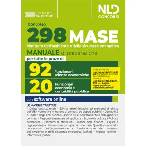 CONCORSO 298 MASE - MINISTERO DELL'AMBIENTE E DELLA SICUREZZA ENERGETICA