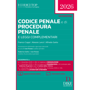 CODICE PENALE E DI PROCEDURA PENALE 2026 e leggi complementari