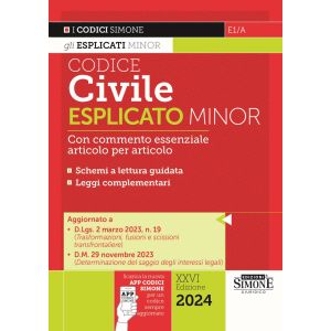 E1/A CODICE CIVILE 2024 Esplicato Minor