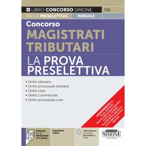 316 CONCORSO MAGISTRATI TRIBUTARI la prova preselettiva