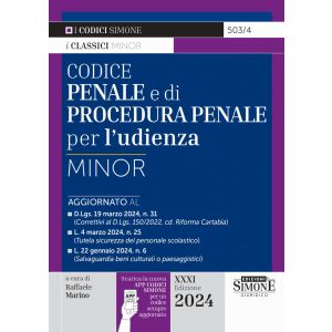 503/4CODICE PENALE E DI PROCEDURA PENALE 2024 per l'udienza Minor