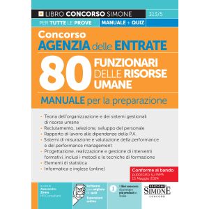 313/5 CONCORSO AGENZIA DELLE ENTRATE 80 FUNZIONARI DELLE RISORSE UMANE