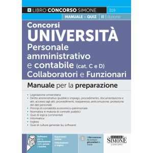 319 CONCORSI UNIVERSITÀ Personale amministrativo e contabile (cat. C e D) Collab oratori e Funzionari