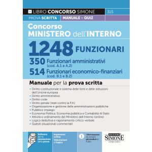 315 CONCORSO MINISTERO DELL'INTERNO 1248 FUNZIONARI