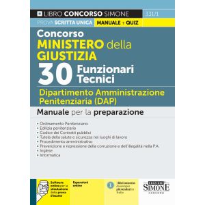 331/1 CONCORSO MINISTERO DELLA GIUSTIZIA Manuale 30 Funzionari Tecnici – Dipartimento Amministrazione Penitenziaria