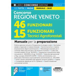 328/RV3 CONCORSO REGIONE VENETO 46 Funzionari – 15 Funzionari Tecnici Agroforestali