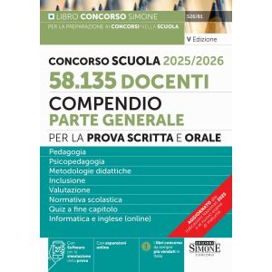 526/B1 CONCORSO SCUOLA 2025/2026 -  58.135 Docenti – Compendio Parte Generale pe r la prova scritta e orale