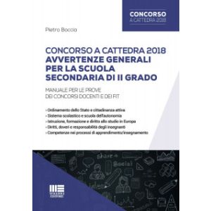 CONCORSO CATTEDRA 2018 Avvertenze generali per la scuola secondaria di II grado