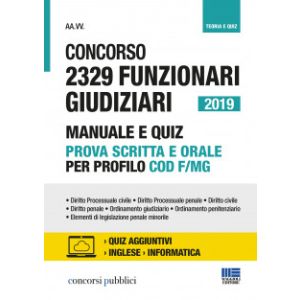 CONCORSO 2329 FUNZIONARI GIUDIZIARI 2019