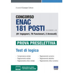 CONCORSO ENAC 181 POSTI (G.U. 22/06/2021, n. 49) (91 Ingegneri, 78 Funzionari,2 Avvocati) - Prova preselettiva