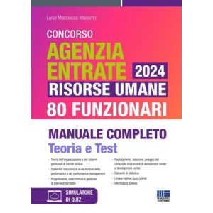 CONCORSO AGENZIA ENTRATE 2024 - RISORSE UMANE 80 FUNZIONARI