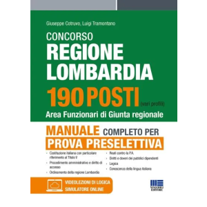 CONCORSO REGIONE LOBARDIA 190 POSTI - AREA FUNZIONALE DI GIUNTA REGIONALE