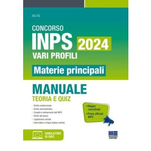 CONCORSO INPS 2024 VARI PROFILI Materie principali