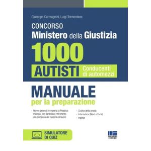 CONCORSO MINISTERO DELLA GIUSTIZIA 1000 AUTISTI Conducenti di automezzi