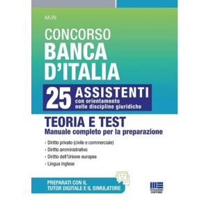 CONCORSO BANCA D'ITALIA 25 Assitenti con orientamento in discipline giuridiche