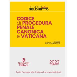 CODICE DI PROCEDURA PENALE CANONICA E VATICANA