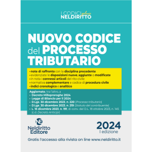 NUOVO CODICE DEL PROCESSO TRIBUTARIO 2024