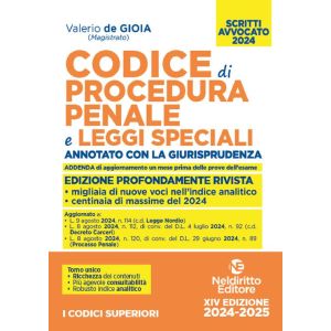 CODICE DI PROCEDURA PENALE E LEGGI SPECIALI ANNOTATO CON LA GIURISPRUDENZA Esame avvocato 2024