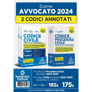 KIT 2 CODICI CIVILE + CODICE DI PROCEUDRA CIVILE annotati con la giurisprudenza per l'esame di avvocato 2024