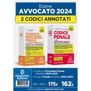 KIT 2 CODICI PENALE + CODICE DI PROCEDURA PENALE annotati con la giurisprudenza per l'esame di avvocato 2024