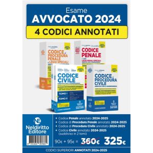 KIT 4 CODICI ANNOTATI CON LA GIURISPRUDENZA per l'esame di avvocato 2024