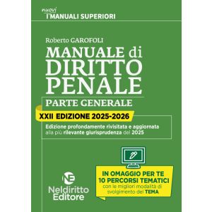 MANUALE DI DIRITTO PENALE 2025-2026 Parte generale