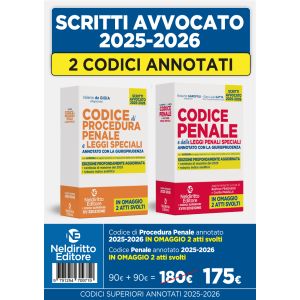 ESAME AVVOCATO 2025-2026 CODICE PENALE + CODICE DI PROCEDURA PENALE annotato con la giurisprudenza