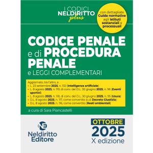 CODICE PENALE E DI PROCEDURA PENALE ottobre 2025