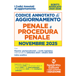CODICE DI AGGIORNAMENTO DI DIRITTO PENALE E PROCEDURA PENALE Novembre 2025