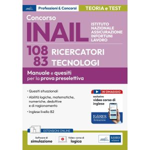 CONCORSO INAIL 108 RICERCATORI 83 TECNOLOGI