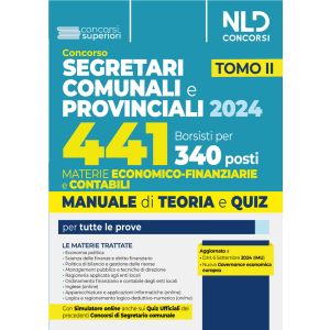 CONCORSO SEGRETARI COMUNALI PROVINCIALI 441 Borsisti per 340 posti Materie econo miche-finanziarie e contabili - TOMO II