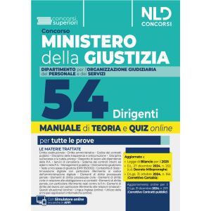 CONCORSO MINISTERO DELLA GIUSTIZIA 54 Dirigenti