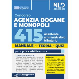 CONCORSO AGENZIA DOGANE E MONOPOLI 415 Assistente Amministrativo Tributario