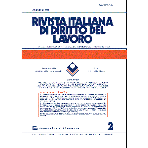 RIVISTA ITALIANA DI DIRITTO DEL LAVORO Nuovo abbonamento
