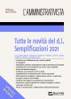 TUTTE LE NOVITA' DEL d.l. SEMPLIFICAZIONI 2021