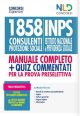 1858 INPS Consulenti protezione sociale Inps 2021 Manuale + Quiz completo per la prova selettiva