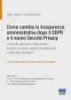 COME CAMBIA LA TRASPARENZA AMMINISTRATIVA DOPO GDPR E IL NUOVO DECRETO PRIVACY