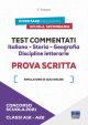 TEST COMMENTATI ITALIANO-STORIA-GEOGRAFIA DISCIPLINE LETTERARIE Prova scritta